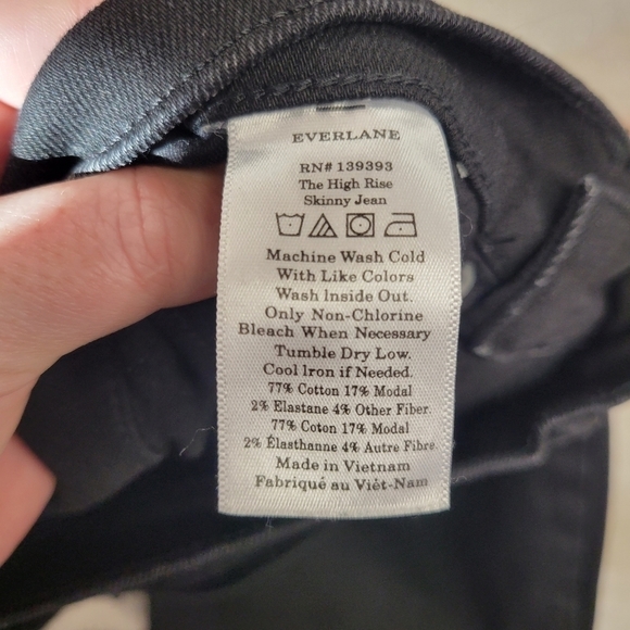 EVERLANE BLACK HIGH RISE SKINNY ANKLE JEANS SIZE 26 - Picture 9 of 9
